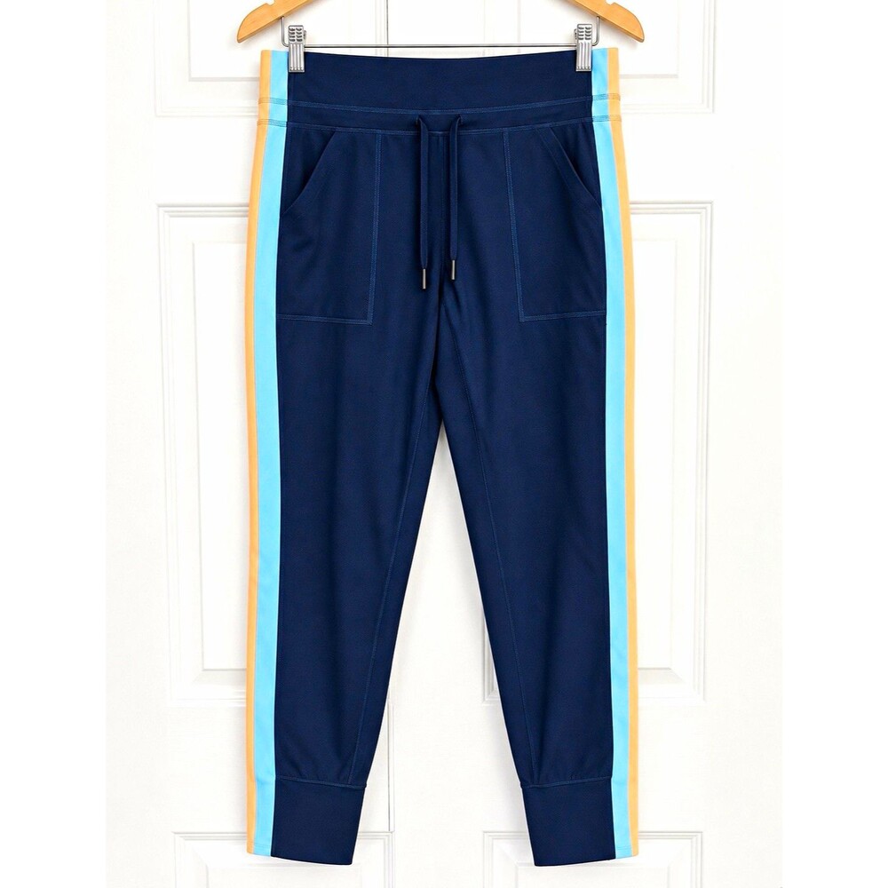 Free People Movement Colorblock Jogger Pants Drawstring Pockets Navy S